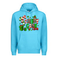 Ocean Blue Candy Cane Crew Premium Hoodie - MaliasSmallBusiness