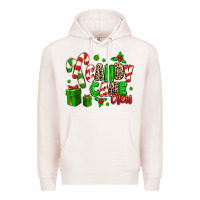 Pale Pink Candy Cane Crew Premium Hoodie - MaliasSmallBusiness