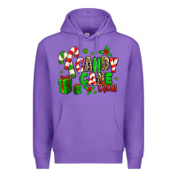 Purple Candy Cane Crew Premium Hoodie - MaliasSmallBusiness