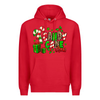 Red Candy Cane Crew Premium Hoodie - MaliasSmallBusiness