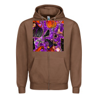 Chestnut halloween witch seamless pattern Zipper Hoodie - BundleAndBundleShop