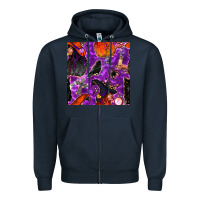 Navy halloween witch seamless pattern Zipper Hoodie - BundleAndBundleShop