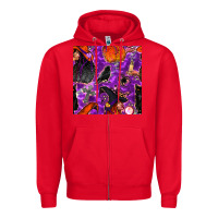 Red halloween witch seamless pattern Zipper Hoodie - BundleAndBundleShop