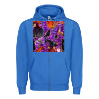 True Royal halloween witch seamless pattern Zipper Hoodie - BundleAndBundleShop