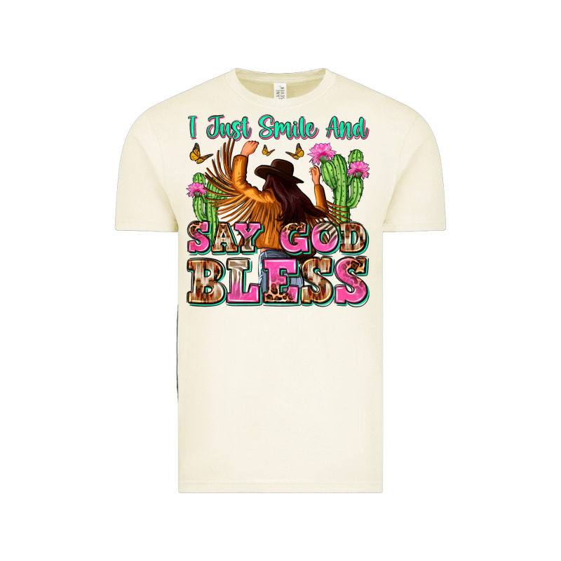 I Just Smile And Say God Bless Vintage Tee by Zillion Design Studio | Teevron