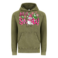 Vintage Olive pink christmas let it snow Vintage Hoodie - Zillion Design Studio