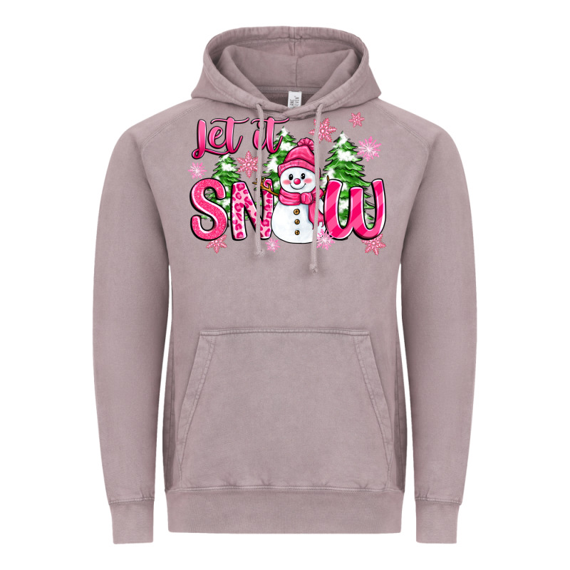 Pink Christmas Let It Snow Vintage Hoodie by Zillion Design Studio | Teevron