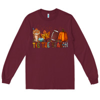 Burgundy tis the season Long Sleeve Tee - RacoonDesign