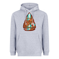 Heather Grey turquoise serape tooled leather arrowhead Heavyweight Hoodie - Jasminsmagicworld