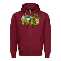 Burgundy st patricks coffee Zipper Hoodie - AdoDesignShop