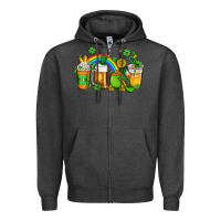 Charcoal Heather st patricks coffee Zipper Hoodie - AdoDesignShop