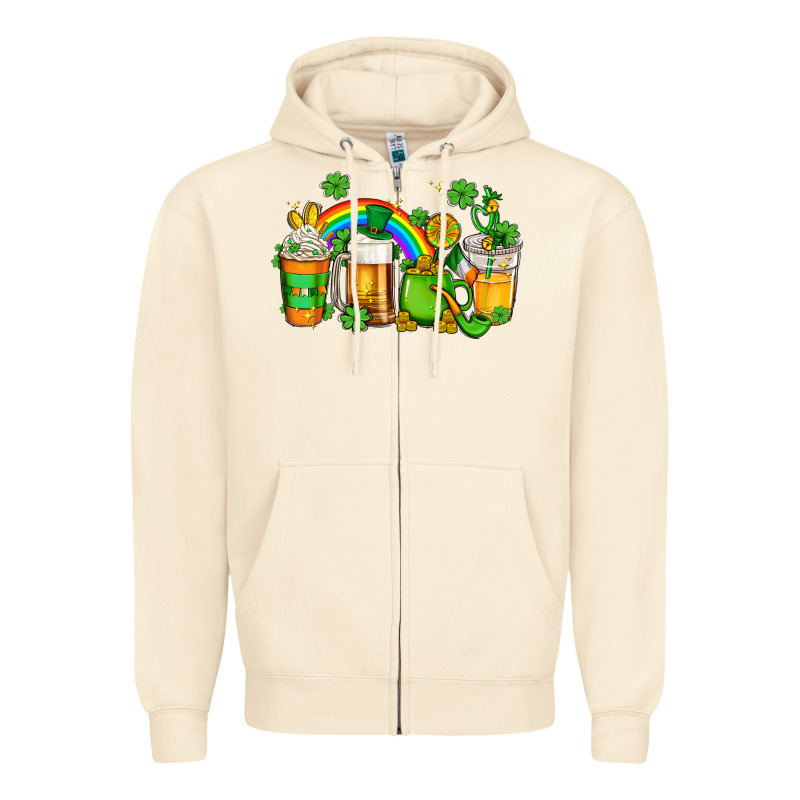 St Patricks Coffee Zipper Hoodie by AdoDesignShop | Teevron