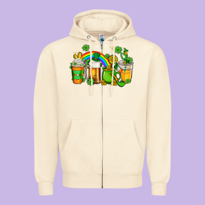 St Patricks Coffee Zipper Hoodie Designed By Adodesignshop