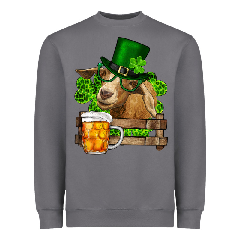St. Patrick's Day Goat And Beer Heavyweight Sweatshirt by RanaPortraitStore | Teevron