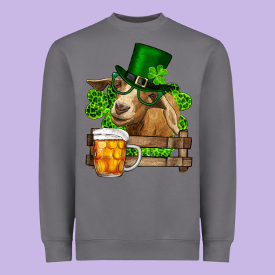 Heavyweight Sweatshirt St. Patrick's Day Goat And Beer