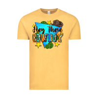 Vintage Mustard hey there cowboy Vintage Tee - Zillion Design Studio