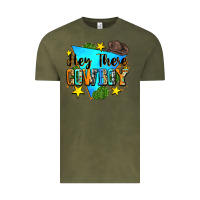 Vintage Olive hey there cowboy Vintage Tee - Zillion Design Studio