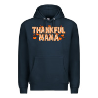Navy Thankful Mama Premium Hoodie - MaliasSmallBusiness