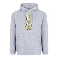Heather Grey Cockatoo Bird Heavyweight Hoodie - LillyAllenDesigns
