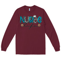 Burgundy Nurse life Long Sleeve Tee - CowhideDigitalArt