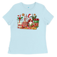 Baby Blue santa fuel coffee cups Ladies Tee - AdoDesignShop