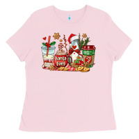 Bubblegum Pink santa fuel coffee cups Ladies Tee - AdoDesignShop