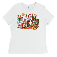 White santa fuel coffee cups Ladies Tee - AdoDesignShop