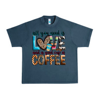 Midnight Navy all you need is love and a good cup of coffee Urban Heavy Tee - Zillion Design Studio