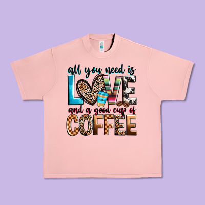 All You Need Is Love And A Good Cup Of Coffee Urban Heavy Tee Designed By Zillion Design Studio