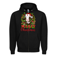Black Mooey christmas Zipper Hoodie - Artiststas