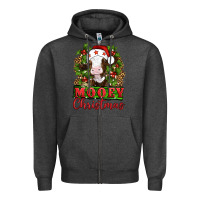 Charcoal Heather Mooey christmas Zipper Hoodie - Artiststas