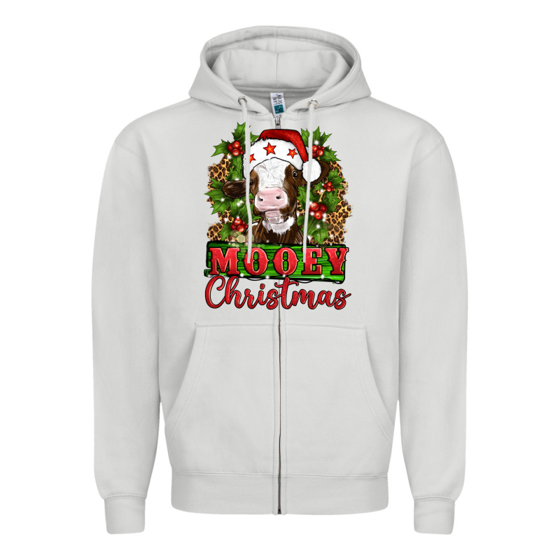 Mooey Christmas Zipper Hoodie by Artiststas | Teevron