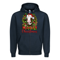 Navy Mooey christmas Zipper Hoodie - Artiststas