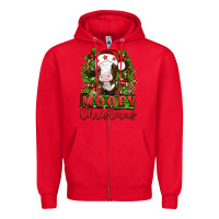 Red Mooey christmas Zipper Hoodie - Artiststas