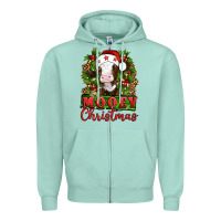 Seafoam Mooey christmas Zipper Hoodie - Artiststas