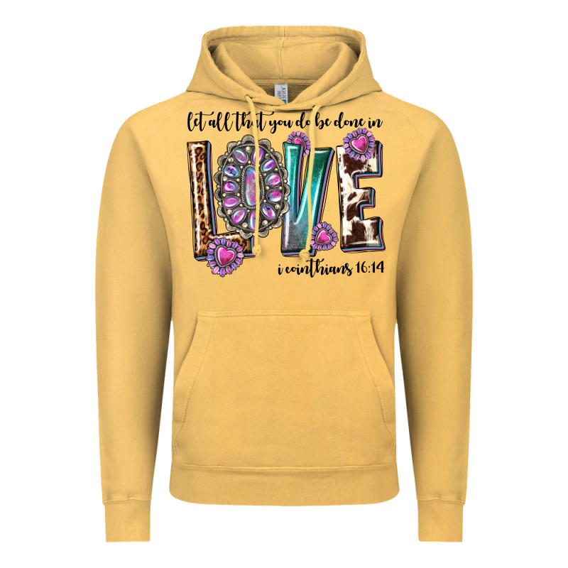 Western Let All That You Do Be Done In Love With G Vintage Hoodie by texasbilliewilder | Teevron