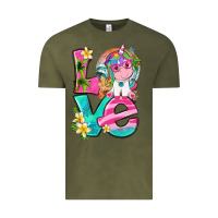 Vintage Olive love summer unicorn Vintage Tee - texasbilliewilder