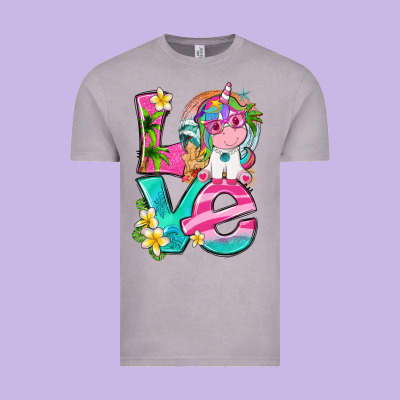 Love Summer Unicorn Vintage Tee Designed By Texasbilliewilder