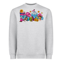 Heather Grey cowgirl coffee cups Heavyweight Sweatshirt - texasbilliewilder