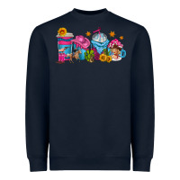 Navy cowgirl coffee cups Heavyweight Sweatshirt - texasbilliewilder