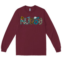 Burgundy nurse Long Sleeve Tee - CowhideDigitalArt