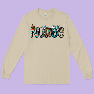 Nurse Long Sleeve Tee Designed By Cowhidedigitalart