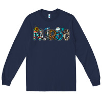 Navy nurse Long Sleeve Tee - CowhideDigitalArt