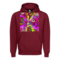 Burgundy halloween thunders seamless pattern Zipper Hoodie - BundleAndBundleShop
