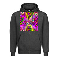 Charcoal Heather halloween thunders seamless pattern Zipper Hoodie - BundleAndBundleShop