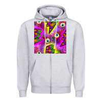 Heather Grey halloween thunders seamless pattern Zipper Hoodie - BundleAndBundleShop