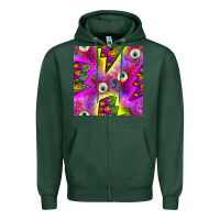 Sports Green halloween thunders seamless pattern Zipper Hoodie - BundleAndBundleShop
