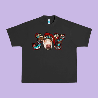 Christmas Joy Cow Urban Heavy Tee Designed By Ranaportraitstore