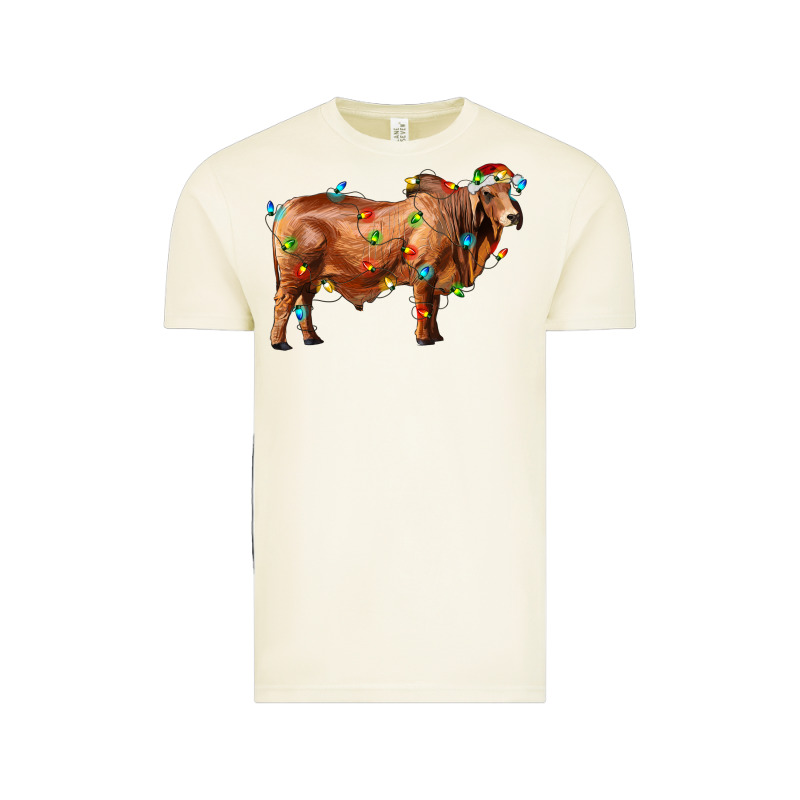 Brahman Bull With Christmas Lights Vintage Tee by RanaPortraitStore | Teevron