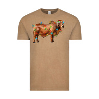 Vintage Coffee brahman bull with christmas lights Vintage Tee - RanaPortraitStore